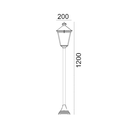 Norlys London 120cm 1xE27 Stojąca IP65 Czarny 485B