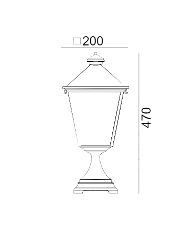 Norlys London 47cm 1xE27 Stojąca IP65 Czarny 484B - produkt 2
