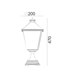 Norlys London 47cm 1xE27 Stojąca IP65 Czarny 484B - produkt 2