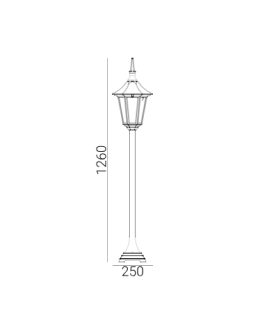 Norlys Modena 126cm 1xE27 Standing IP65 Black 304B - product 2