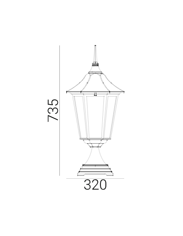 Norlys Modena BIG 73cm 1xE27 Standing IP65 Black 384B - product 2