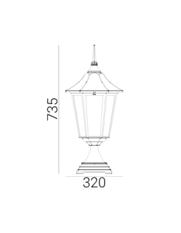 Norlys Modena BIG 73cm 1xE27 Stojąca IP65 Czarny 384B - produkt 2