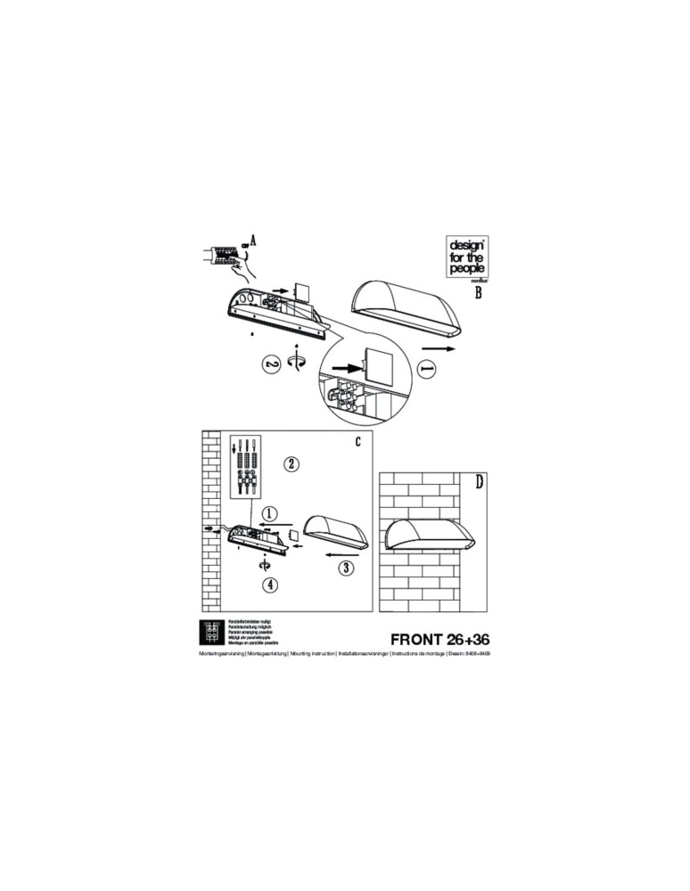 NORDLUX FRONT Lampa Ścienna LED Metal Biały 84081001