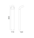 Standing garden lamps - Norlys Molde 80cm LED 8W 498lm 3000K Standing IP65 Graphite 1901GR - product 2