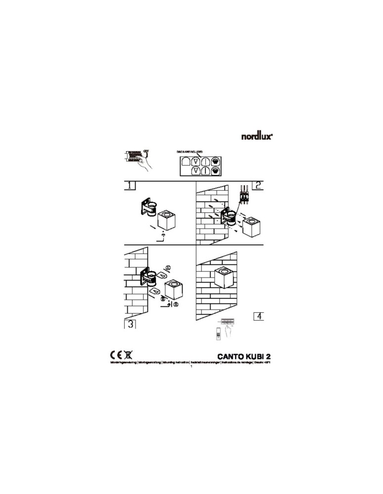 NORDLUX CANTO Lampa Ścienna LED Metal Srebrny 49711031