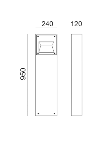 Norlys Namsos 95cm LED 8.4W 523lm 3000K Standing IP65 Graphite 1931GR - product 2