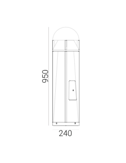 Norlys Narvik 95cm LED 21.8W 556lm 3000K Standing IP65 Aluminum 557AL - product 2