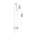 Standing garden lamps - Norlys Oppland 85cm LED 9.3W 301lm 3000K Standing IP65 Graphite 1321GR - product 2