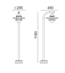 Standing garden lamps - Norlys Oslo 118cm 1xE27 Standing IP65 Black 245B - product 2