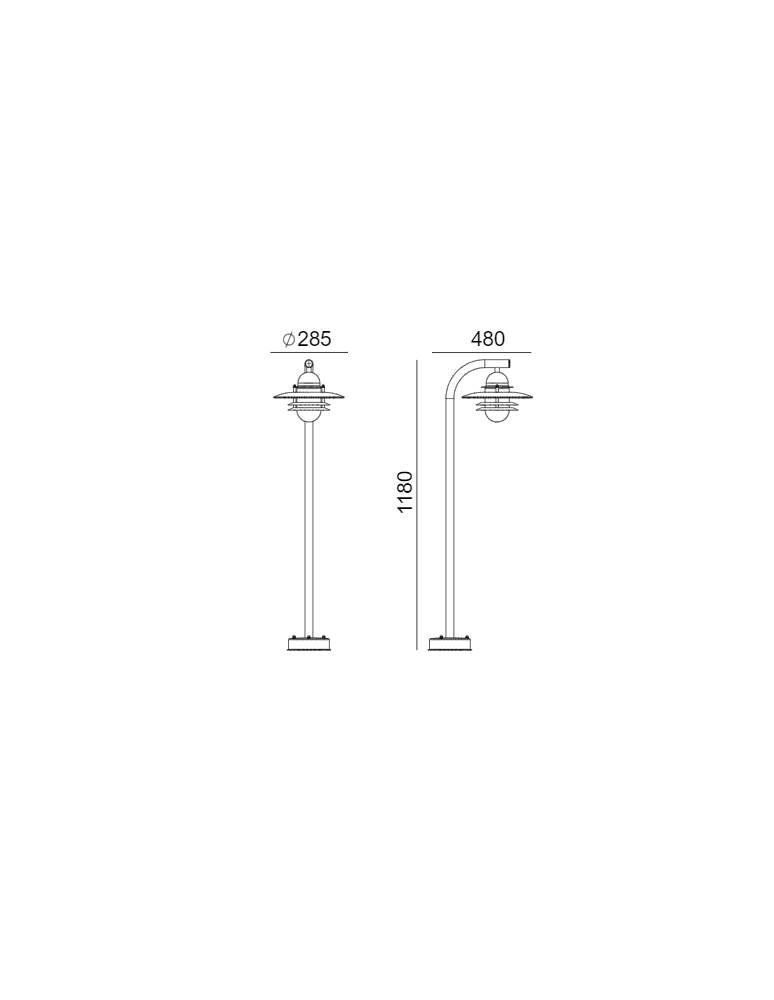 Standing garden lamps - Norlys Oslo 118cm 1xE27 Standing IP65 Black 245B - product kolory-swiatla.pl 2