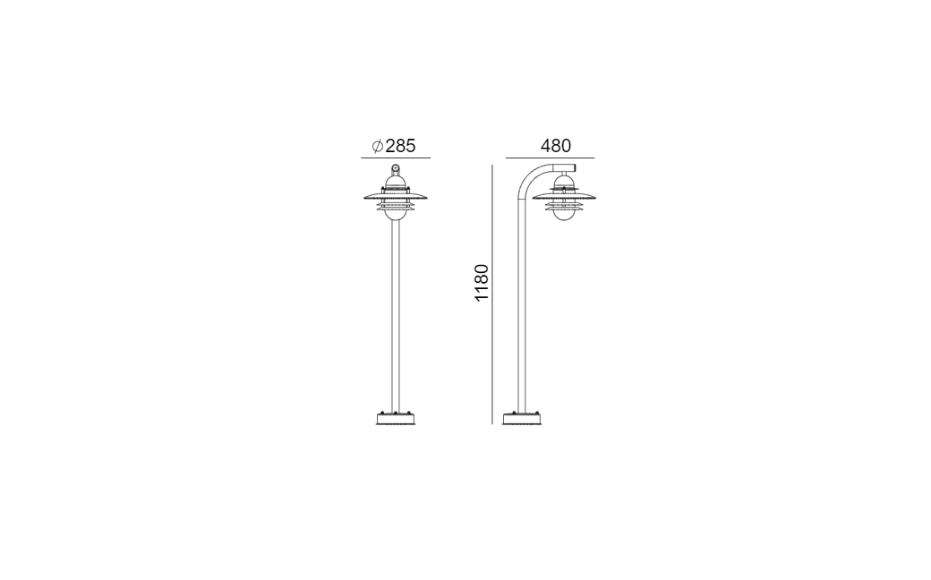 Norlys Oslo 118cm 1xE27 Stojąca IP65 Czarny 245B