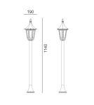 Standing garden lamps - Norlys Rimini 114cm 1xE27 Standing IP65 Black 404B - product 2