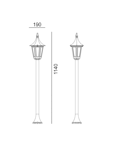 Norlys Rimini 114cm 1xE27 Stojąca IP65 Czarny 404B - produkt 2
