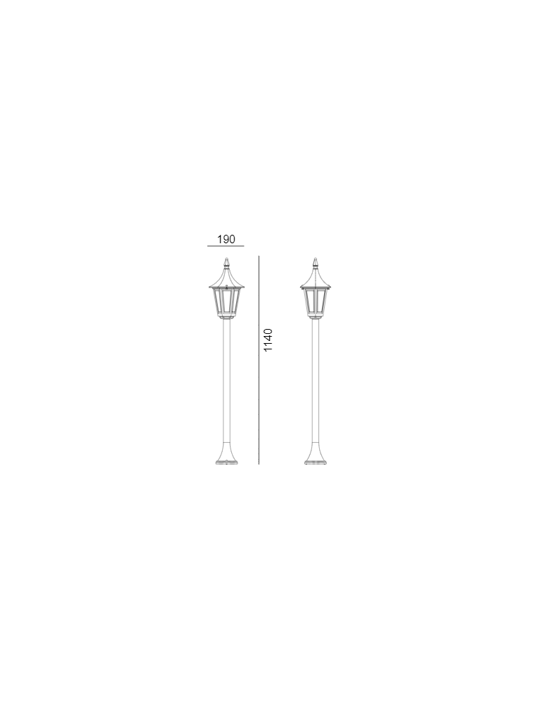 Standing garden lamps - Norlys Rimini 114cm 1xE27 Standing IP65 Black 404B - product kolory-swiatla.pl 2