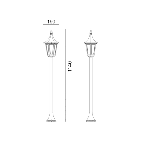 Norlys Rimini 114cm 1xE27 Stojąca IP65 Czarny 404B