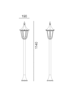Norlys Rimini 114cm 1xE27 Standing IP65 Black 404B - product 2