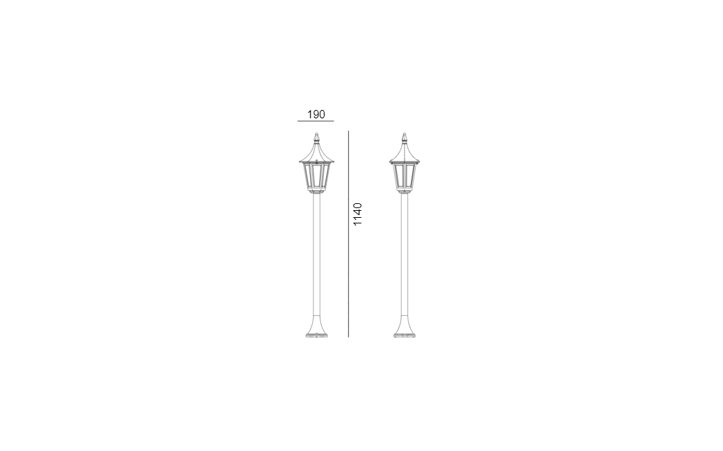 Norlys Rimini 114cm 1xE27 Stojąca IP65 Czarny 404B