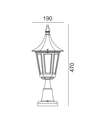 Norlys Rimini 47cm 1xE27 Standing IP65 Black 250B - product 2