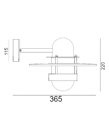 Norlys Bergen Wall lamp 1xE27 IP65 Black 270B - product 2