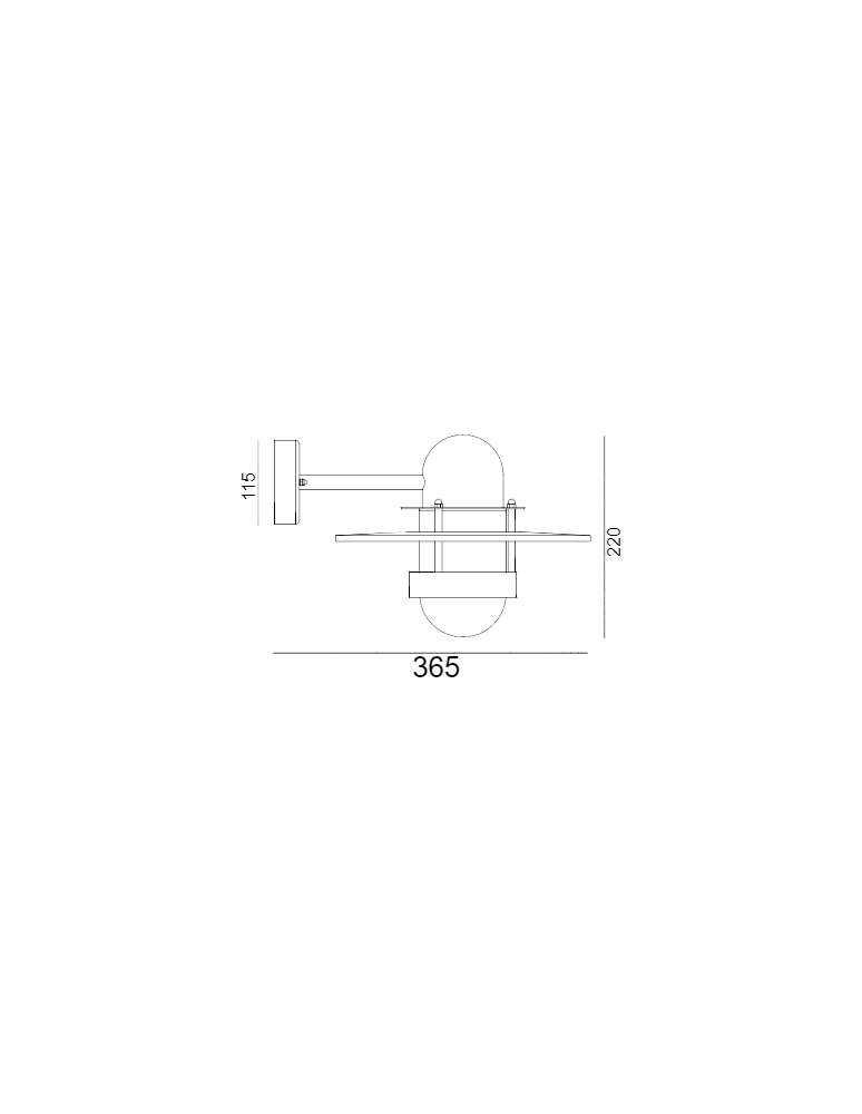 Outdoor wall lamps - Norlys Bergen Wall lamp 1xE27 IP65 Black 270B - product kolory-swiatla.pl 2