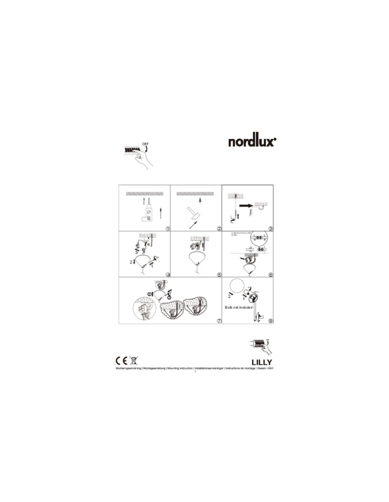 Pendant lamps spheres - NORDLUX LILLY Pendant Lamp E14 3X40W Metal Black 48603003 - product kolory-swiatla.pl 2