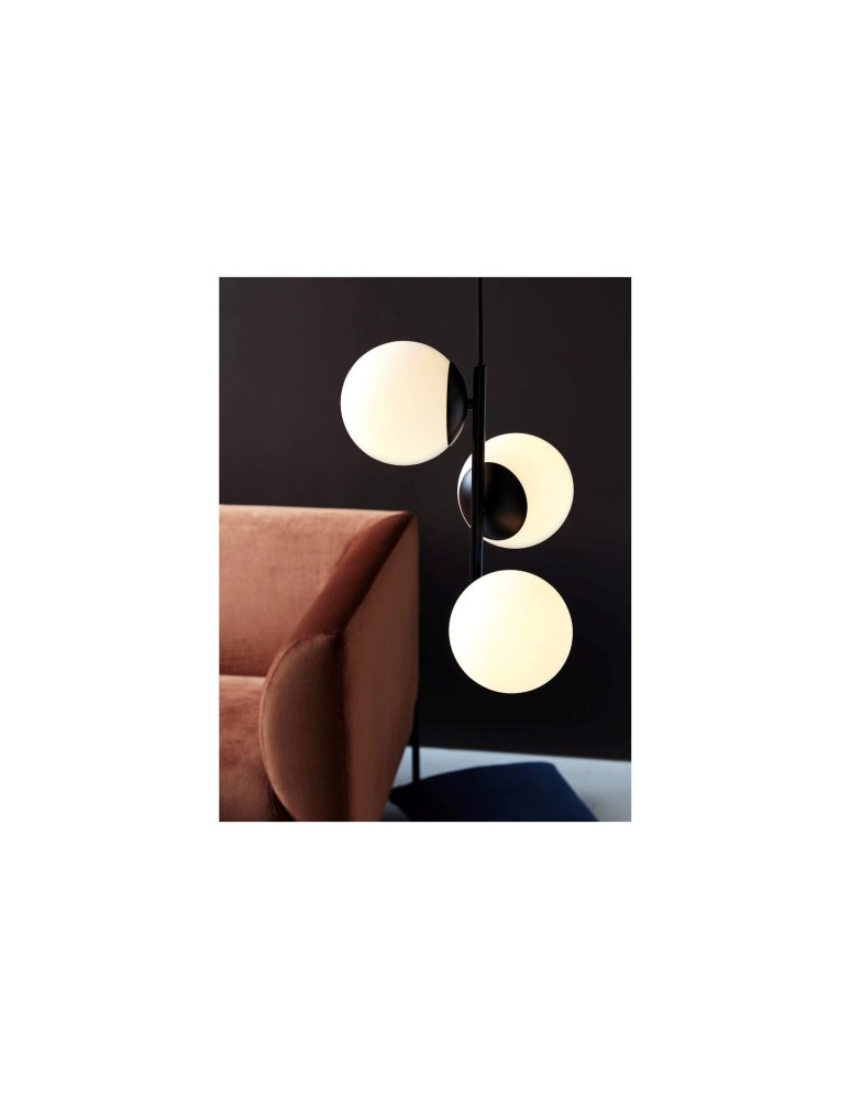 Pendant lamps spheres - NORDLUX LILLY Pendant Lamp E14 3X40W Metal Black 48603003 - product kolory-swiatla.pl 3