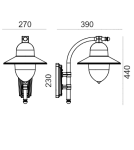 Outdoor wall lamps - Norlys Como Wall lamp 1xE27 IP65 Black 370B - product 2