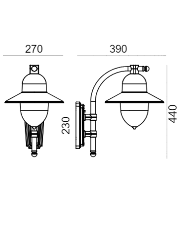 Norlys Como Wall lamp 1xE27 IP65 Black 370B - product 2