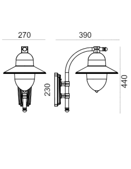 Norlys Como Wall lamp 1xE27 IP65 Black 370B - product 2