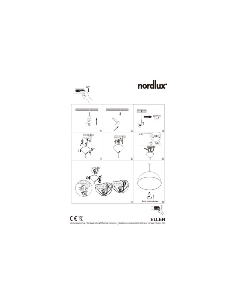 Scandinavian style pendant lamps - NORDLUX ELLEN Pendant Lamp E27 40W Metal Black 48563003 - product kolory-swiatla.pl 2