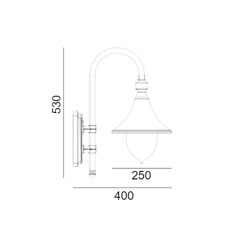 Norlys Florencja Kinkiet 1xE27 IP65 Czarny 800A/B