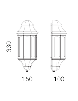 Norlys Genoa Mini Wall lamp 1xE27 IP65 black 175B - product 2