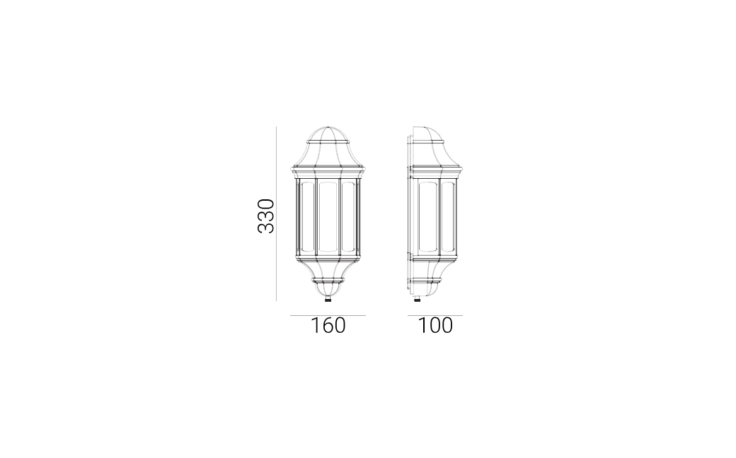 Norlys Genua Mini Kinkiet 1xE27 IP65 czarny 175B