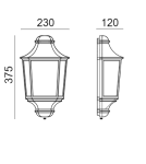 Outdoor wall lamps - Norlys Glasgow Wall lamp 1xE27 IP65 Black 730B - product 2