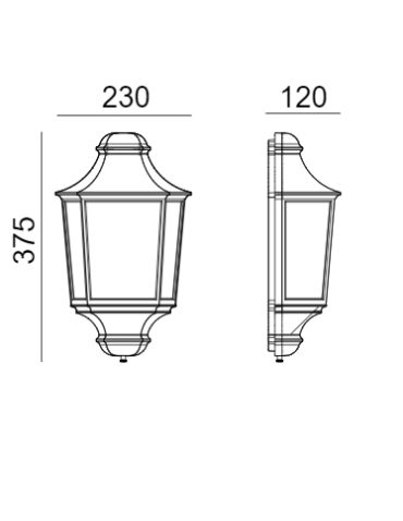Norlys Glasgow Wall lamp 1xE27 IP65 Black 730B - product 2