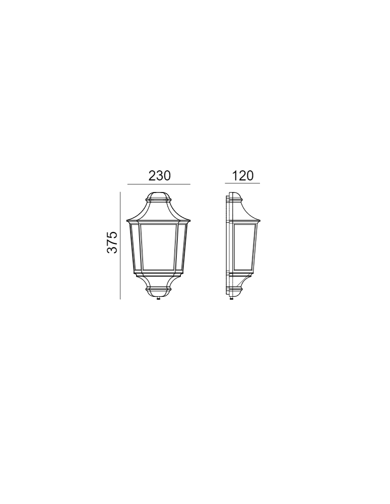 Outdoor wall lamps - Norlys Glasgow Wall lamp 1xE27 IP65 Black 730B - product kolory-swiatla.pl 2