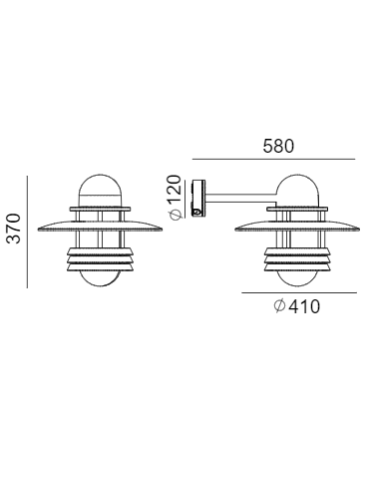 Norlys Helsinki Wall lamp 1xE27 IP65 Graphite 886GR - product 2