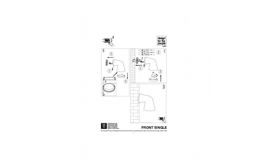 NORDLUX FRONT Lampa Ścienna GU10 28W Aluminium Czarny 46801003