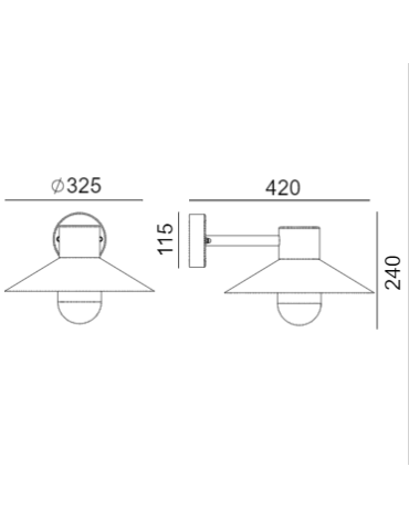 Norlys Lund Wall lamp 1xE27 IP65 Black 290B - product 2