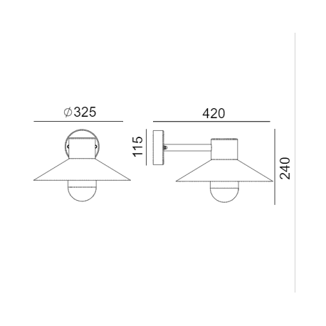 Norlys Lund Kinkiet 1xE27 IP65 Czarny 290B