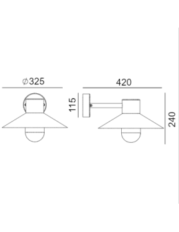 Norlys Lund Wall lamp 1xE27 IP65 Black 290B - product 2
