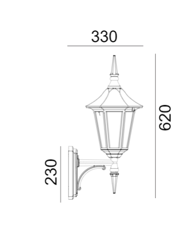 Norlys Modena Wall lamp 1xE27 IP65 Black 350B - product 2