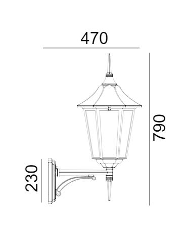 Norlys Modena BIG Kinkiet 1xE27 IP65 Czarny 380B - produkt 2