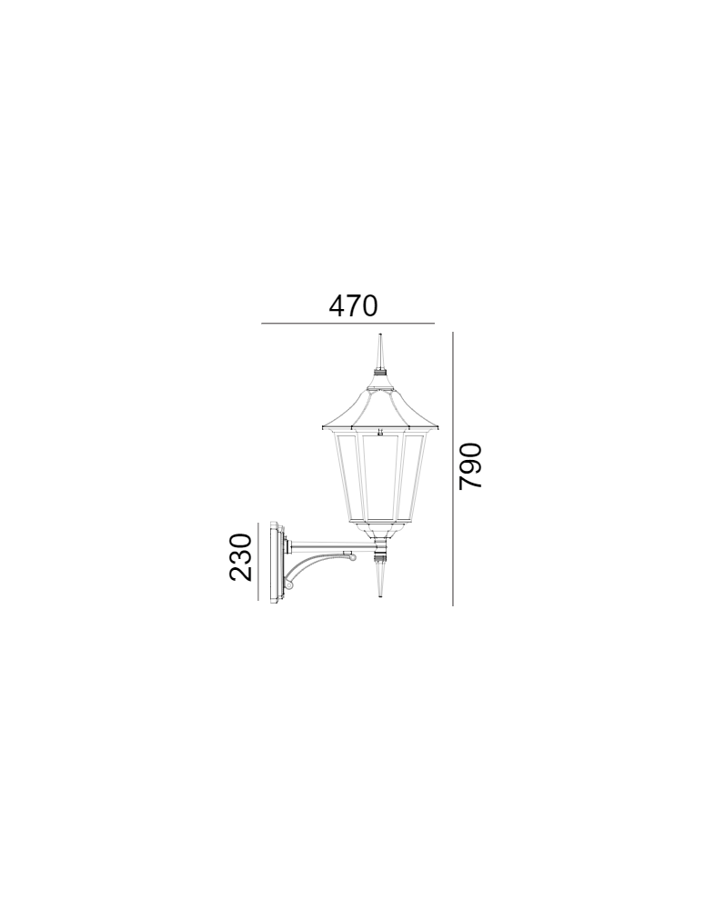 Outdoor wall lamps - Norlys Modena BIG Wall lamp 1xE27 IP65 Black 380B - product kolory-swiatla.pl 2