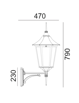 Norlys Modena BIG Wall lamp 1xE27 IP65 Black 380B - product 2