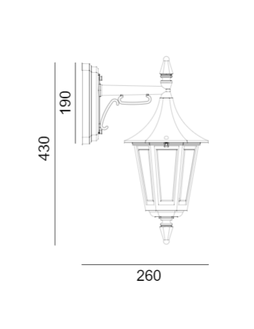 Norlys Rimini Kinkiet 1xE27 IP54 Czarny 2591B - produkt 2