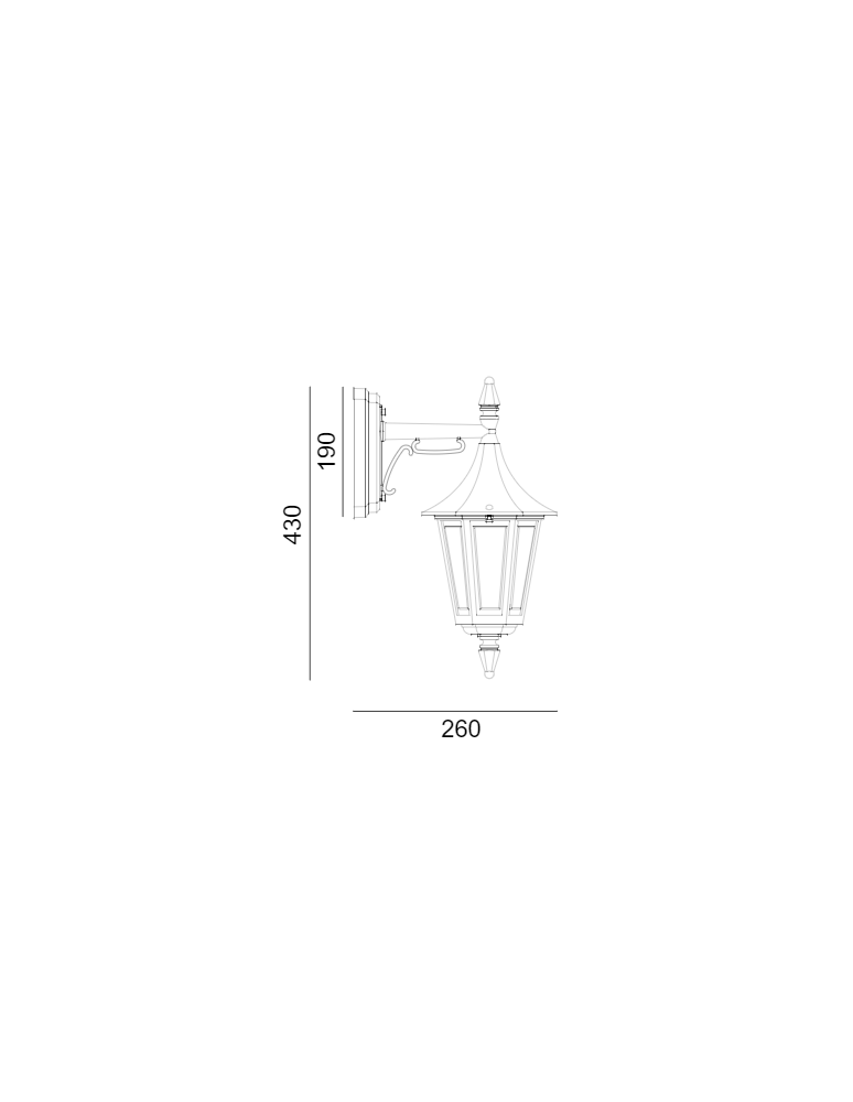 Outdoor wall lamps - Norlys Rimini Wall lamp 1xE27 IP54 Black 2591B - product kolory-swiatla.pl 2