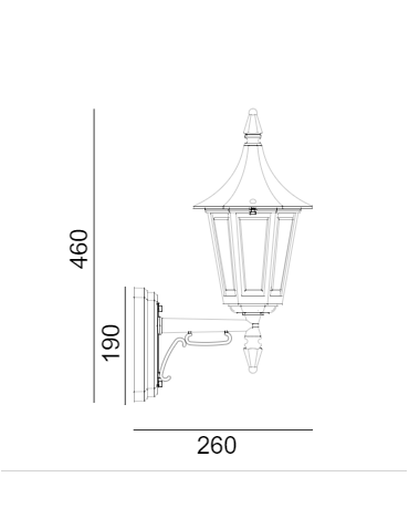 Norlys Rimini Wall lamp 1xE27 IP54 Black 259B - product 2