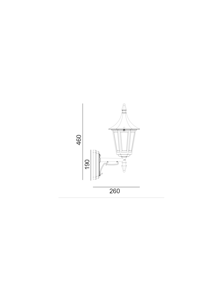 Outdoor wall lamps - Norlys Rimini Wall lamp 1xE27 IP54 Black 259B - product kolory-swiatla.pl 2