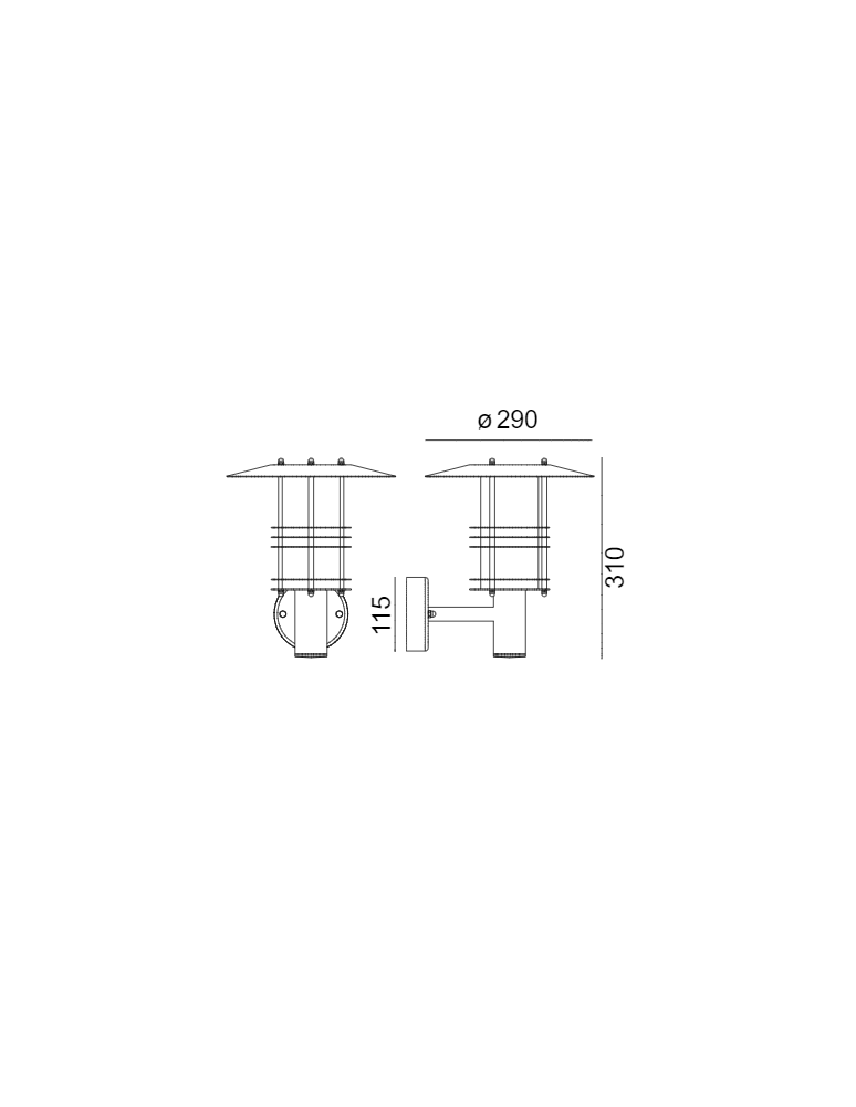 Outdoor wall lamps - Norlys Stockholm Wall lamp 1xE27 IP65 Black 280B - product kolory-swiatla.pl 2